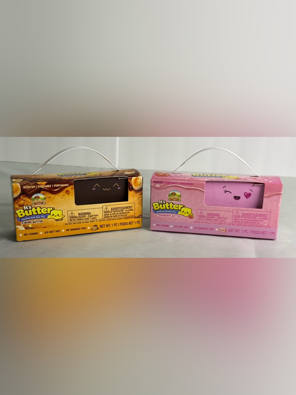 Squishy Farms It's Butter 2.0 Scented Fidget Toy Set (S'mores & Strawberry) NIB
